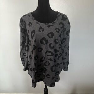 Style & Co. Gray 3/4 Sleeve Boxy Blouse